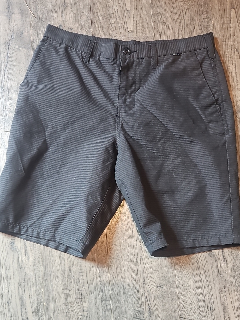 Hurley Men's Charcoal Pinstripe Flat Front Shorts